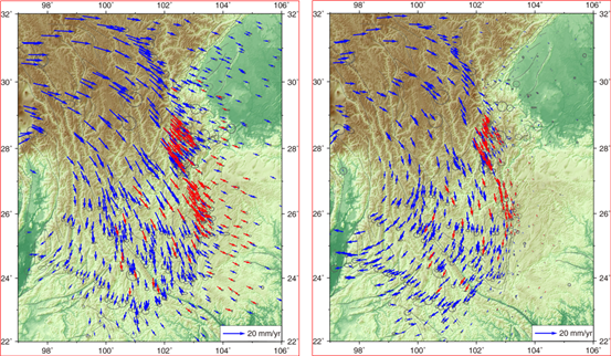 圖6-GPS地殼水平運(yùn)動速度場