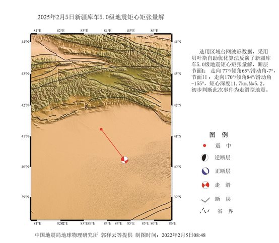 2025年2月5日新疆庫車5.0級地震矩心矩張量解-01-01