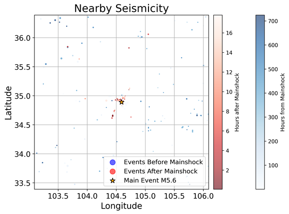 甘肅定西市隴西縣_5.4_forshock_mainshock_seismicity